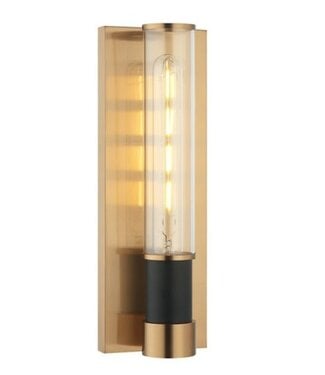 Tube Wall Sconce Aged Gold/Matte Black