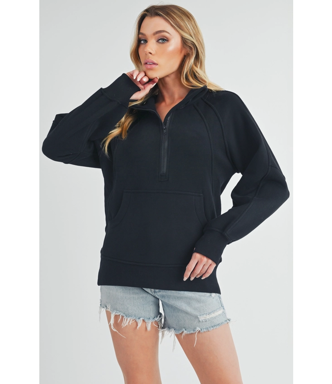 Funnel Neck Half Zip Pullover
