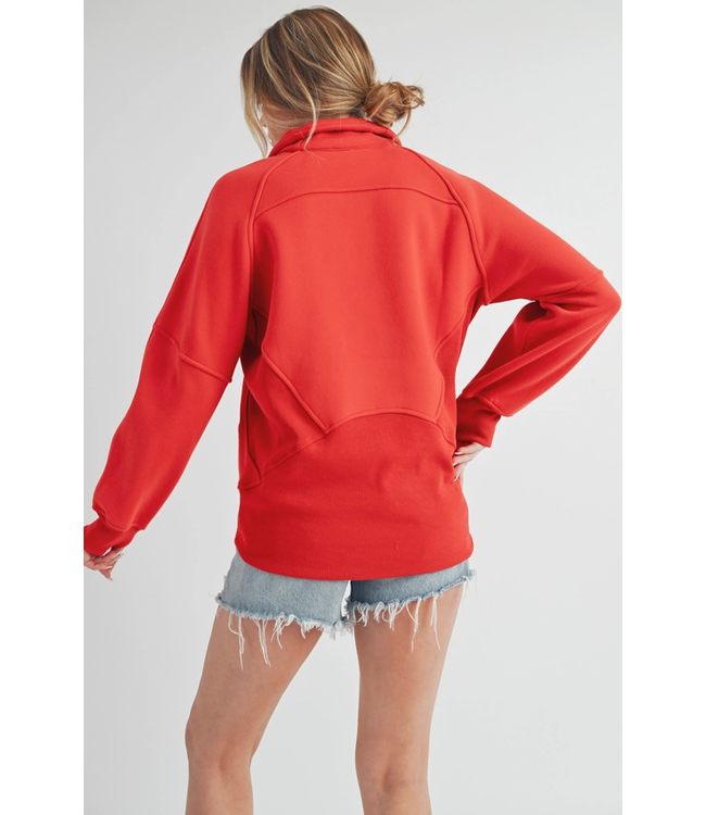 Funnel Neck Half Zip Pullover