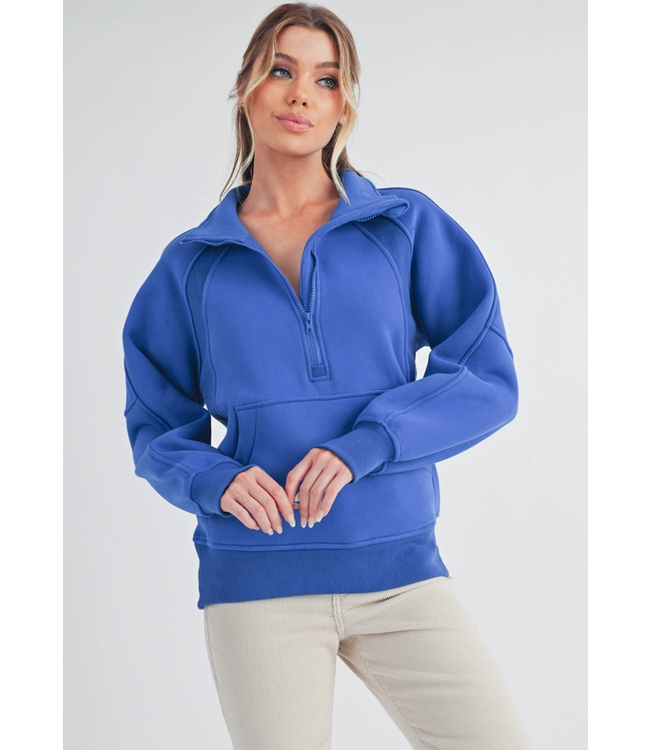 Funnel Neck Half Zip Pullover