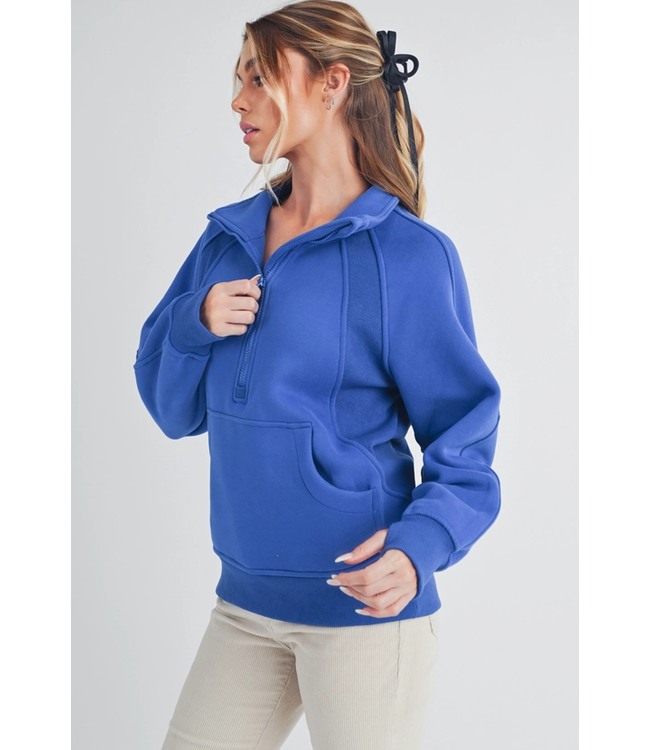 Funnel Neck Half Zip Pullover