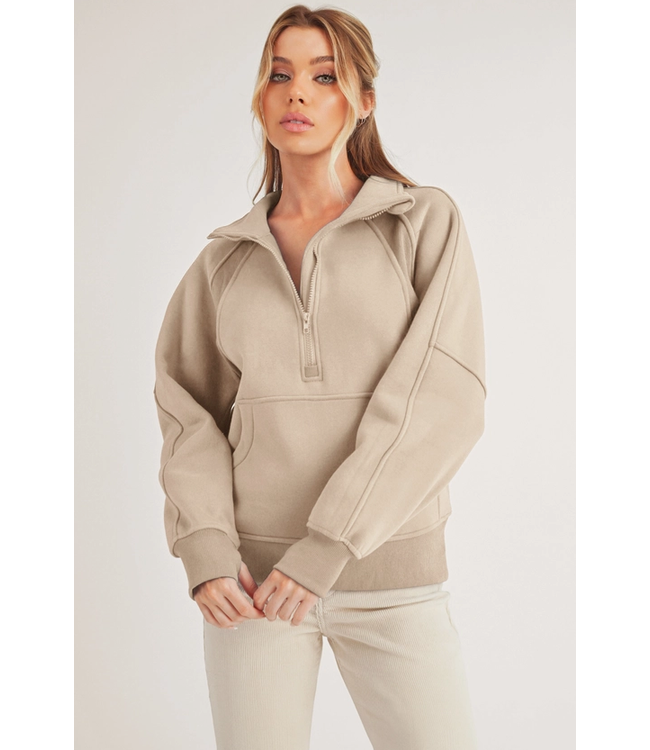 Funnel Neck Half Zip Pullover