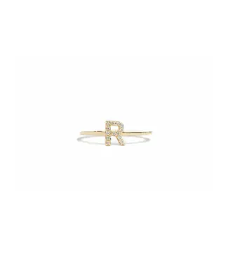 Anzie Love Letter Pave Ring (Yellow Gold) A-P