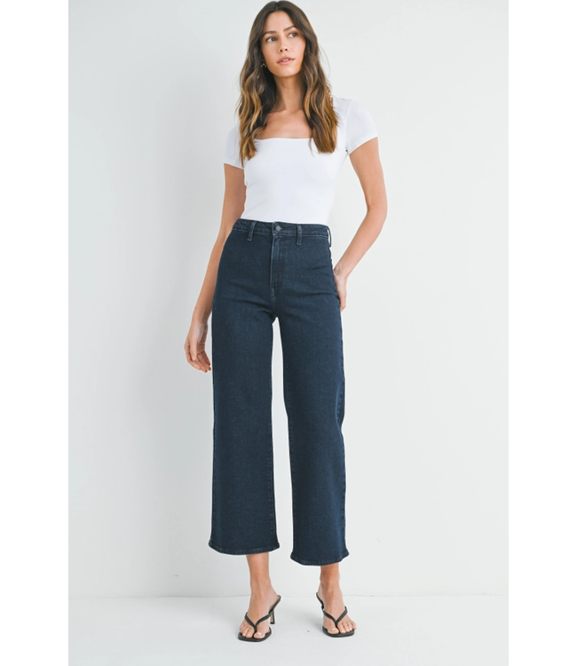 Just Black Denim Trouser Wide Leg Long Length Super Dark