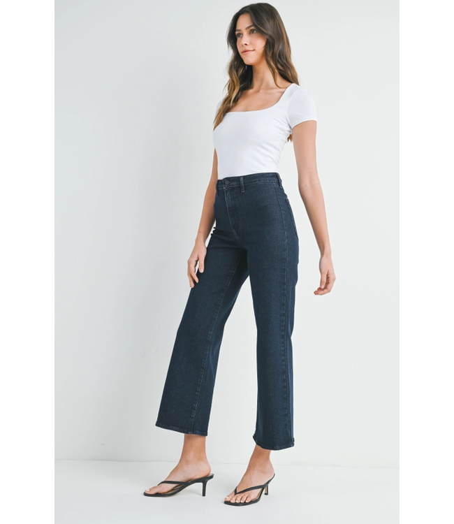 Just Black Denim Trouser Wide Leg Long Length Super Dark