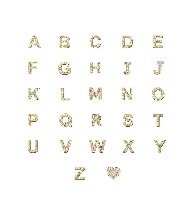 Anzie Love Letter Pave Ring (Yellow Gold) Q-Z