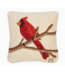 Cardinal on White Wool Pillow 18 x 18