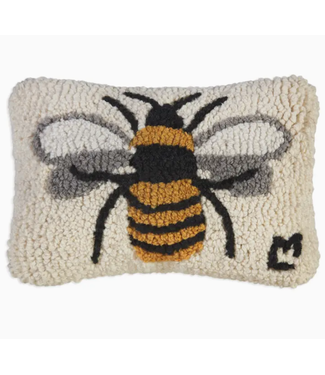 Lone Bee Hand Hooked Wool Pillow 8 x 12