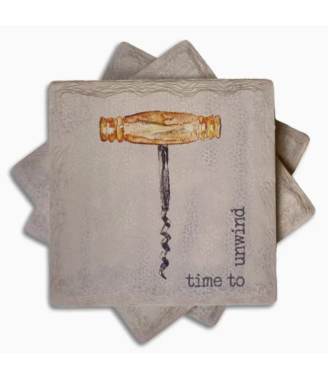 Time to Unwind Absorbent Coaster Set/4