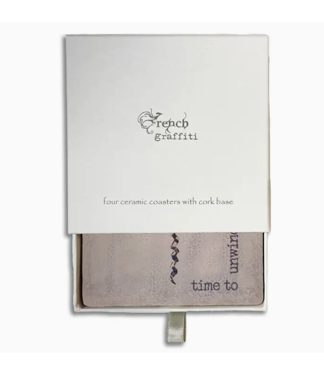 Time to Unwind Absorbent Coaster Set/4