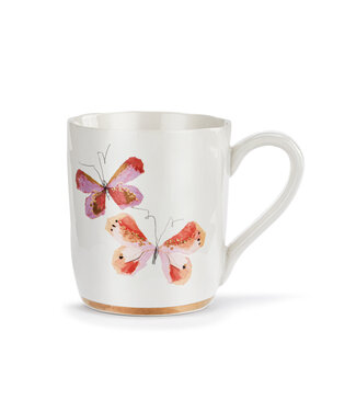 Pink Duo Butterfly Mug w/ Gold Trim
