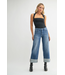 Just Black Denim Scissor Cut Cuffed Wide Leg Jean Medium