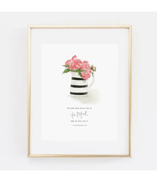 Emily Lex Studio 1 Thessalonians 5:24 Peonies Scripture Print 8 x 10