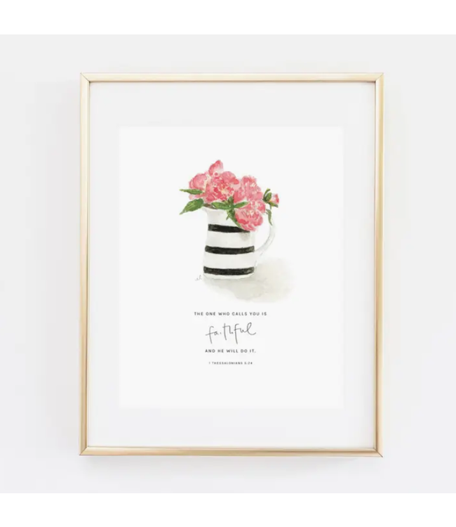 Emily Lex Studio 1 Thessalonians 5:24 Peonies Scripture Print 8 x 10