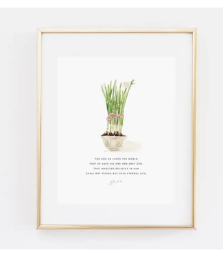 Emily Lex Studio John 3:16 Paperwhites Scripture Art Print 8 x 10