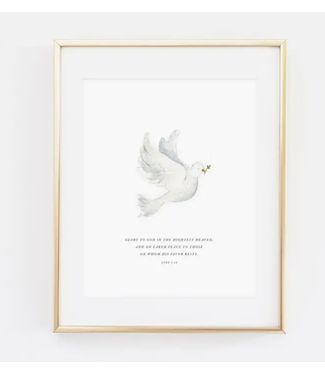 Emily Lex Studio Luke 2:14 Dove Scripture Art Print 8 x 10