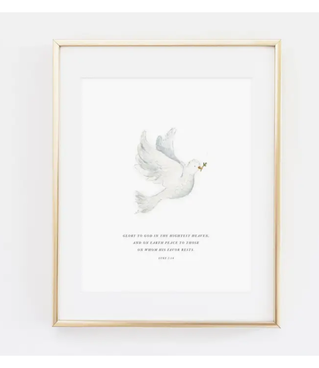 Emily Lex Studio Luke 2:14 Dove Scripture Art Print 8 x 10