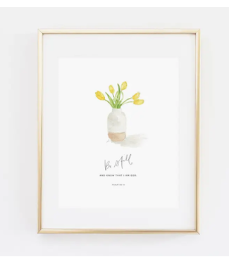 Emily Lex Studio Psalm 46:10 Tulips Scripture Print 8 x 10