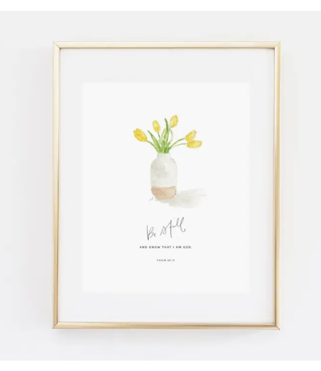 Emily Lex Studio Psalm 46:10 Tulips Scripture Print 8 x 10