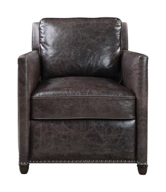 Roosevelt Leather Club Chair -Smoke