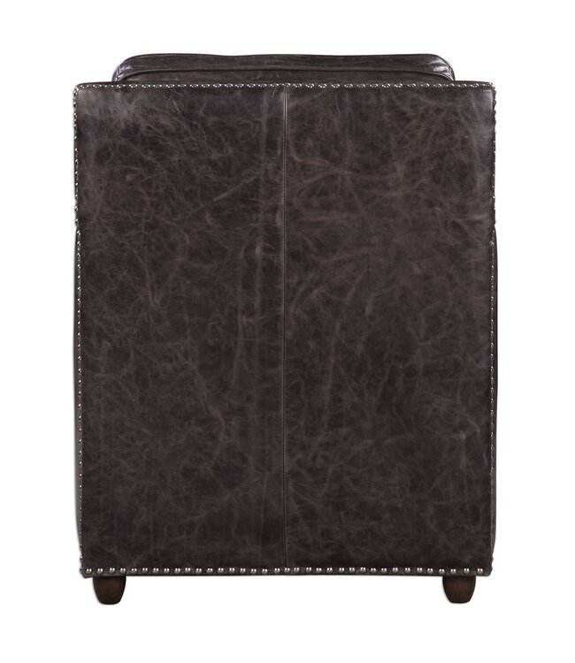 Roosevelt Leather Club Chair -Smoke