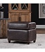 Roosevelt Leather Ottoman -Smoke