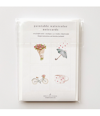 Emily Lex Studio Love Sweet Love Paintable Notecards Set/8