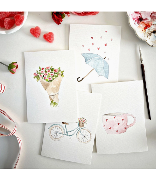 Emily Lex Studio Love Sweet Love Paintable Notecards Set/8