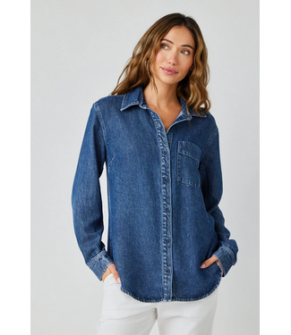 Bella Dahl Pocket Button Down Shirt Horizon Wash