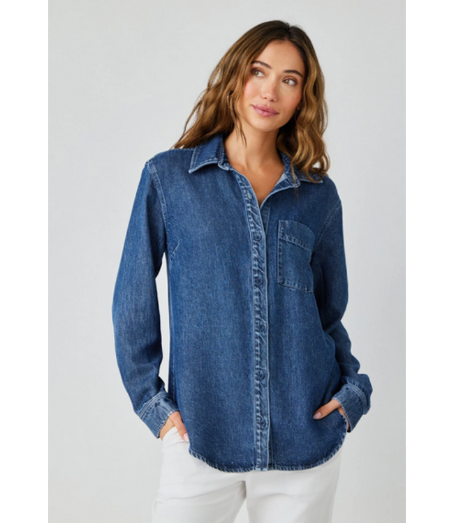 Bella Dahl Pocket Button Down Shirt Horizon Wash