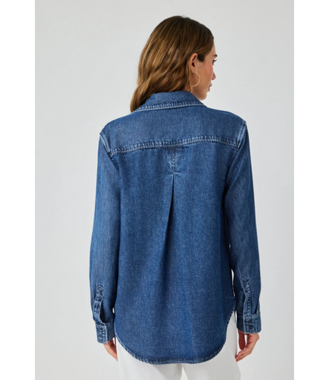 Bella Dahl Pocket Button Down Shirt Horizon Wash