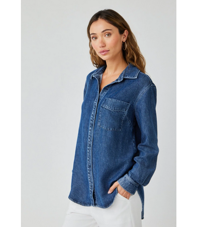 Bella Dahl Pocket Button Down Shirt Horizon Wash