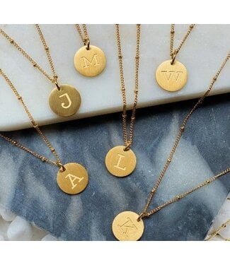 Coin Initial Necklace