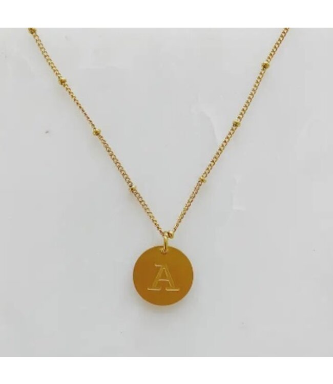 Coin Initial Necklace