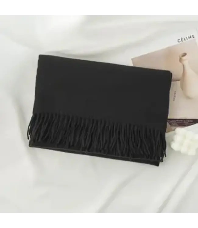 Solid Color Pashmina with Tassels