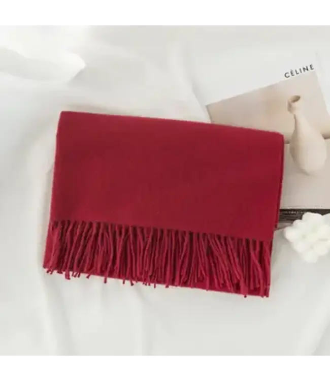 Solid Color Pashmina with Tassels