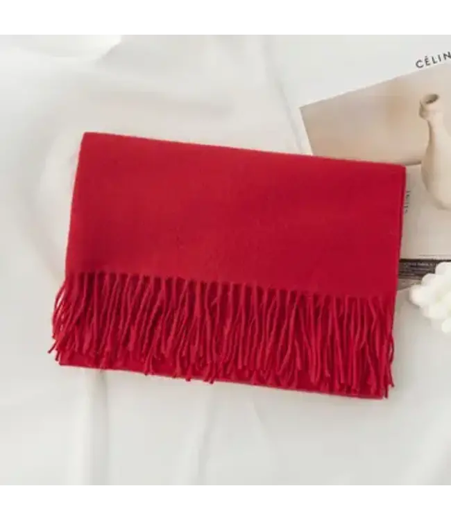 Solid Color Pashmina with Tassels