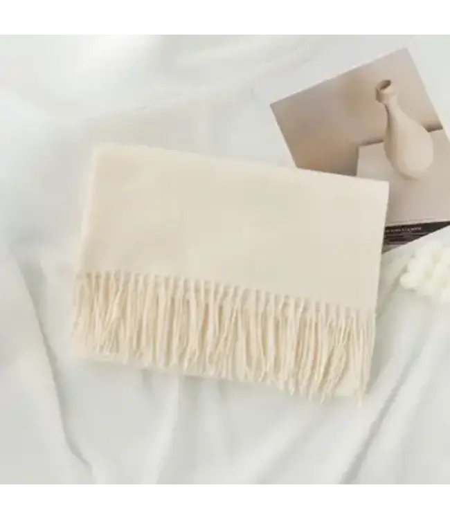 Solid Color Pashmina with Tassels