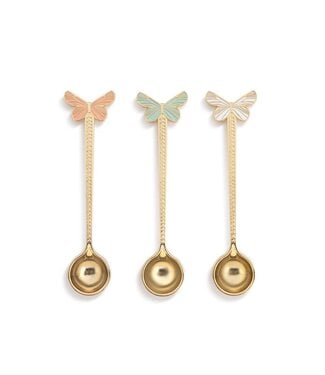 Demdaco Butterfly Gold Metal Stir Spoons 3 Assorted