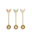 Demdaco Butterfly Gold Metal Stir Spoons 3 Assorted