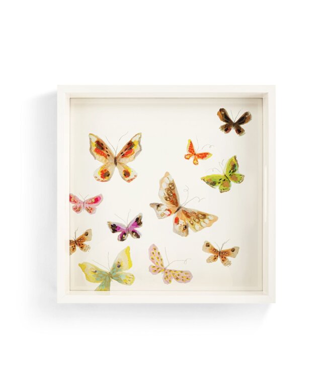 Demdaco Scattered Butterfly Wood Square Tray