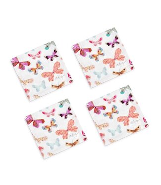 Demdaco Scattered Butterfly Fabric Napkins Set/4