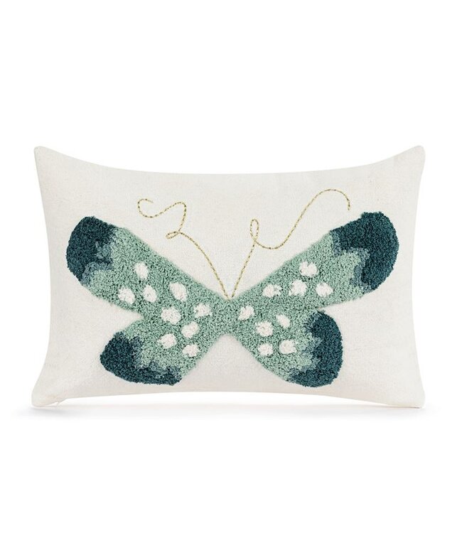 Demdaco Blue Butterfly Rectangular Accent Pillow