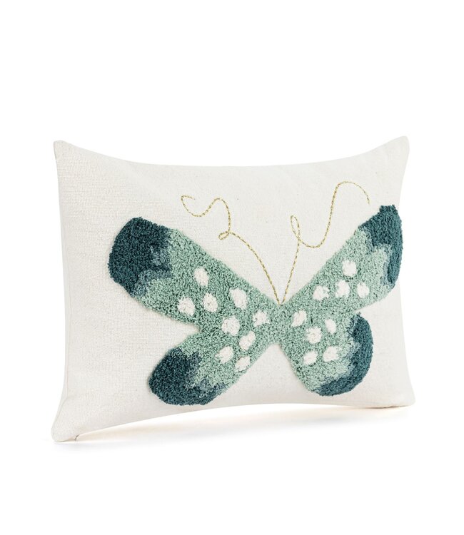 Demdaco Blue Butterfly Rectangular Accent Pillow