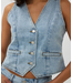 Esqualo Gilet Denim Vest Blue