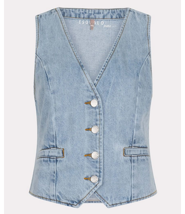 Esqualo Gilet Denim Vest Blue