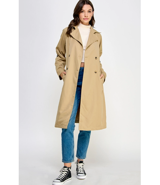 Double Breasted Trench Coat Khaki
