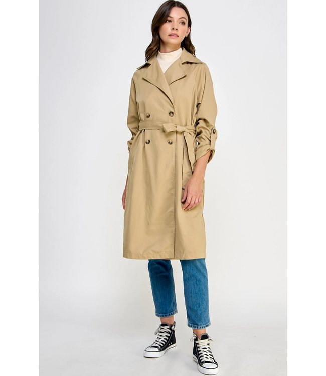 Double Breasted Trench Coat Khaki