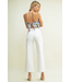 Just Black Denim Patch Pocket Wide Leg Jean Off White