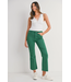 Just Black Denim High Rise Tonal Crop Flare Jean Green